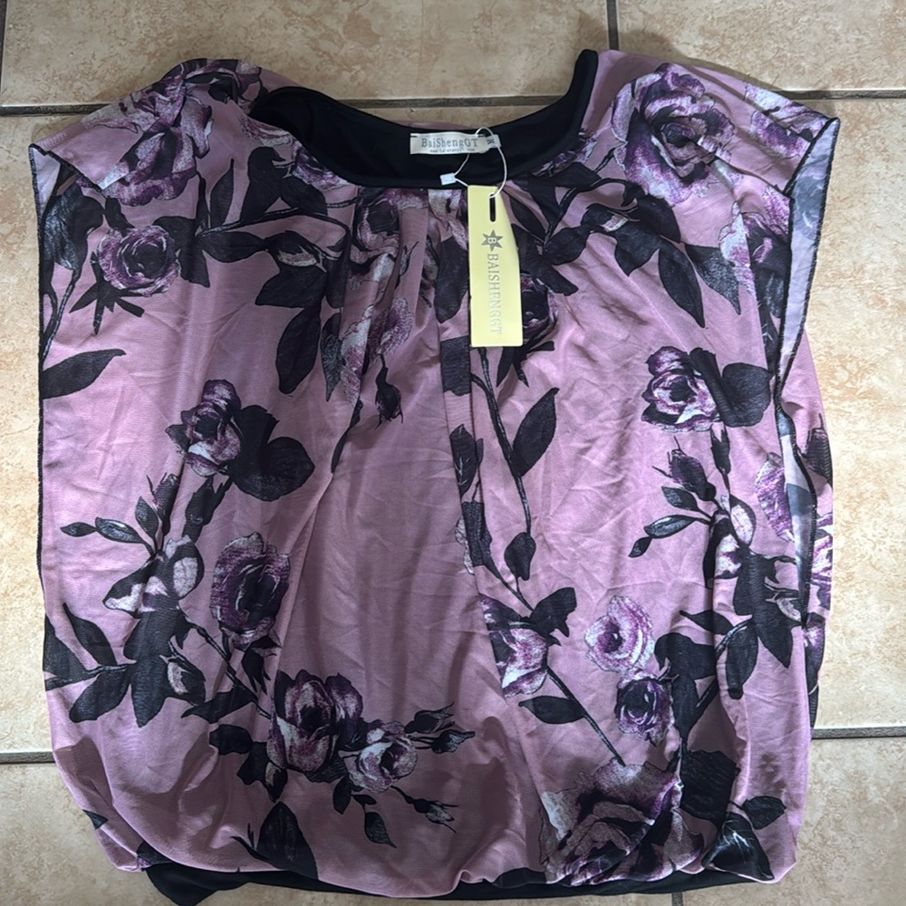 Floral Mesh Blouse Top